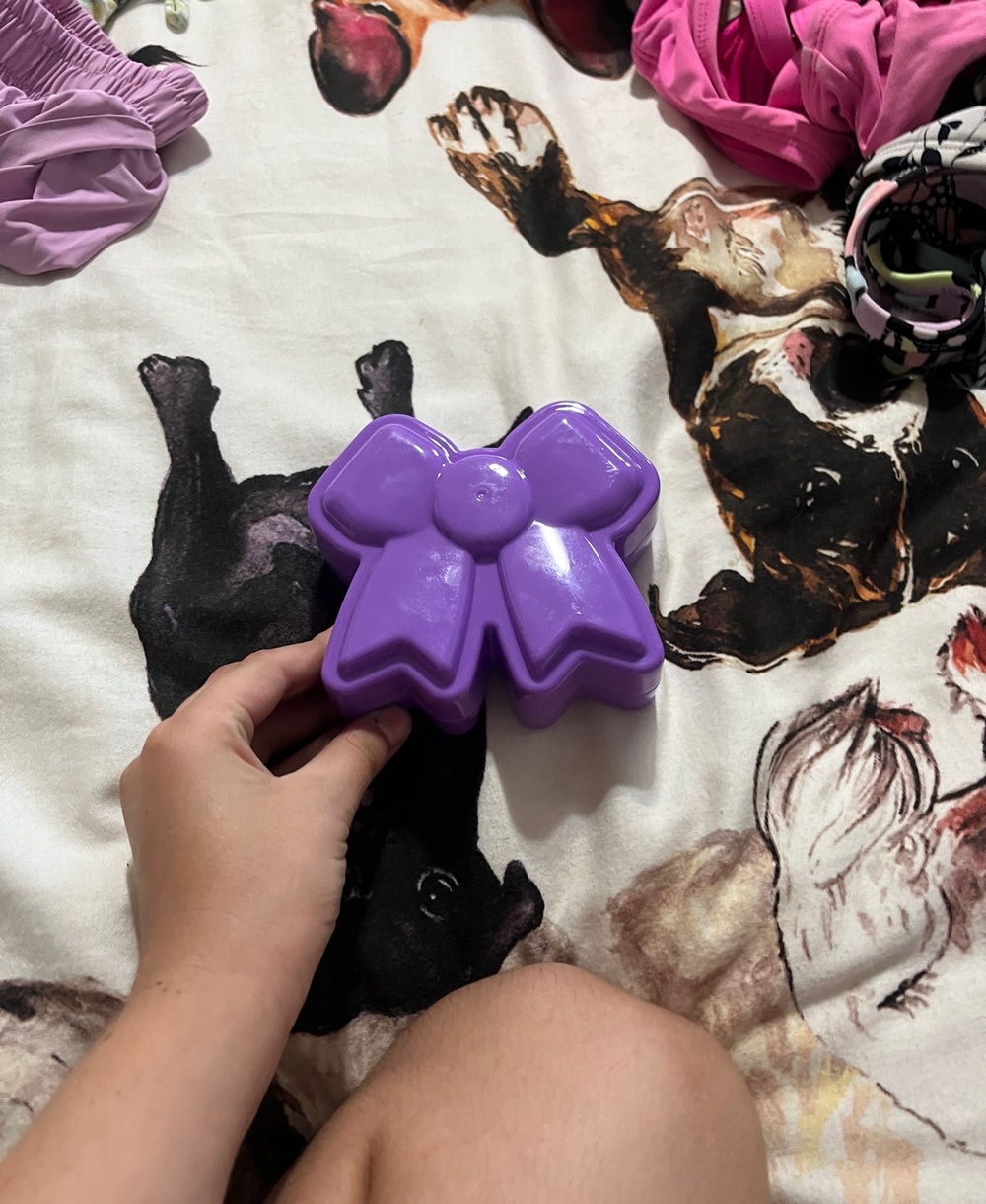 Purple Bow-Shaped Trinket Box
